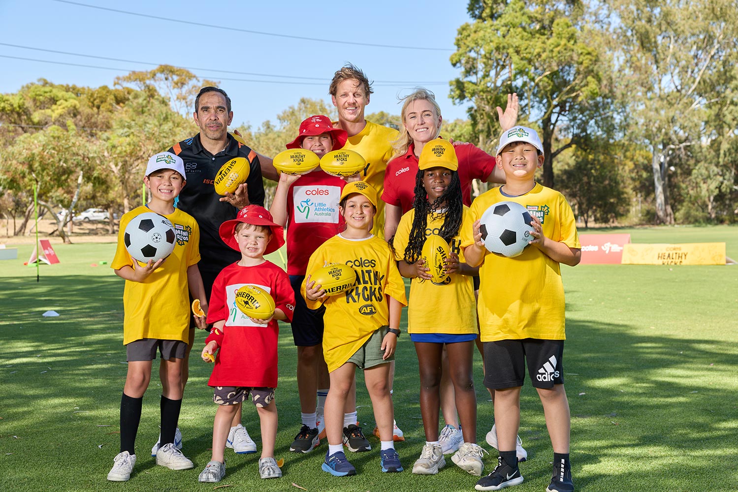 Eddie Betts, Rory Sloane and Sally Pearson help inspire kids to get active