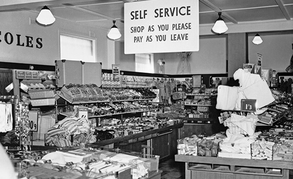 1950 - 1959 - Self service area inside Coles store