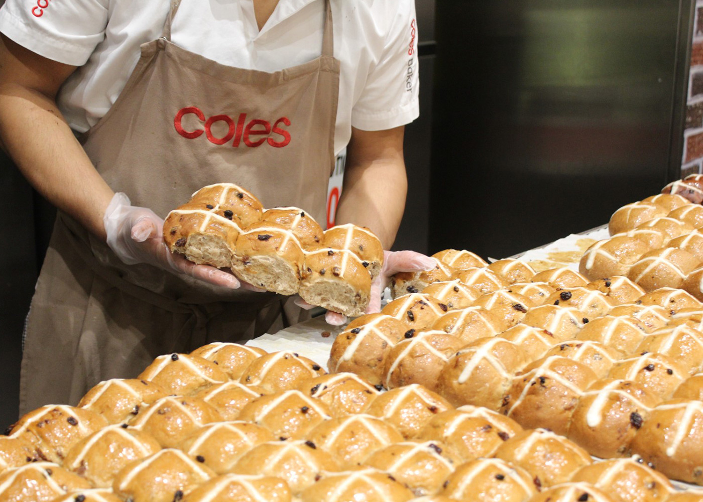 Coles hot cross buns