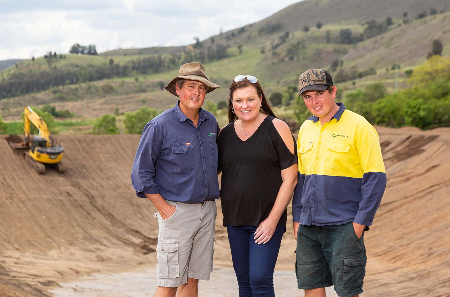 Brian and Julia Crust with their son Matthew will line their dam