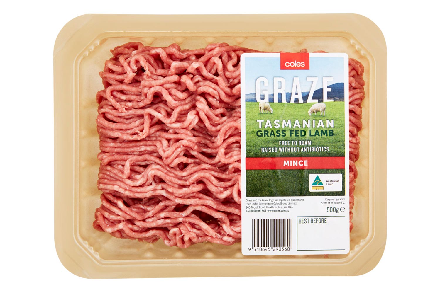 Coles Graze lamb mince