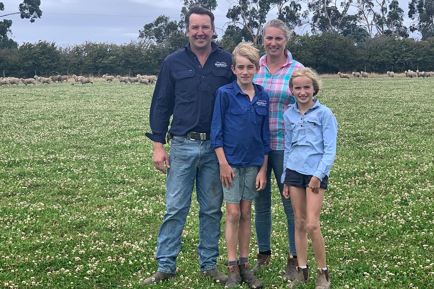 Lamb producers Lauchie, Sarah, Tom and Zara Cole