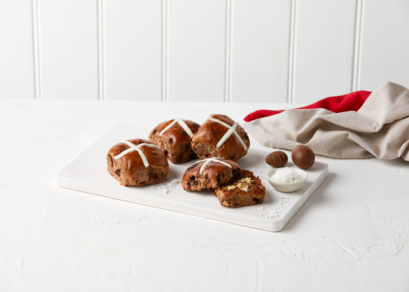 Lamington Hot Cross Buns