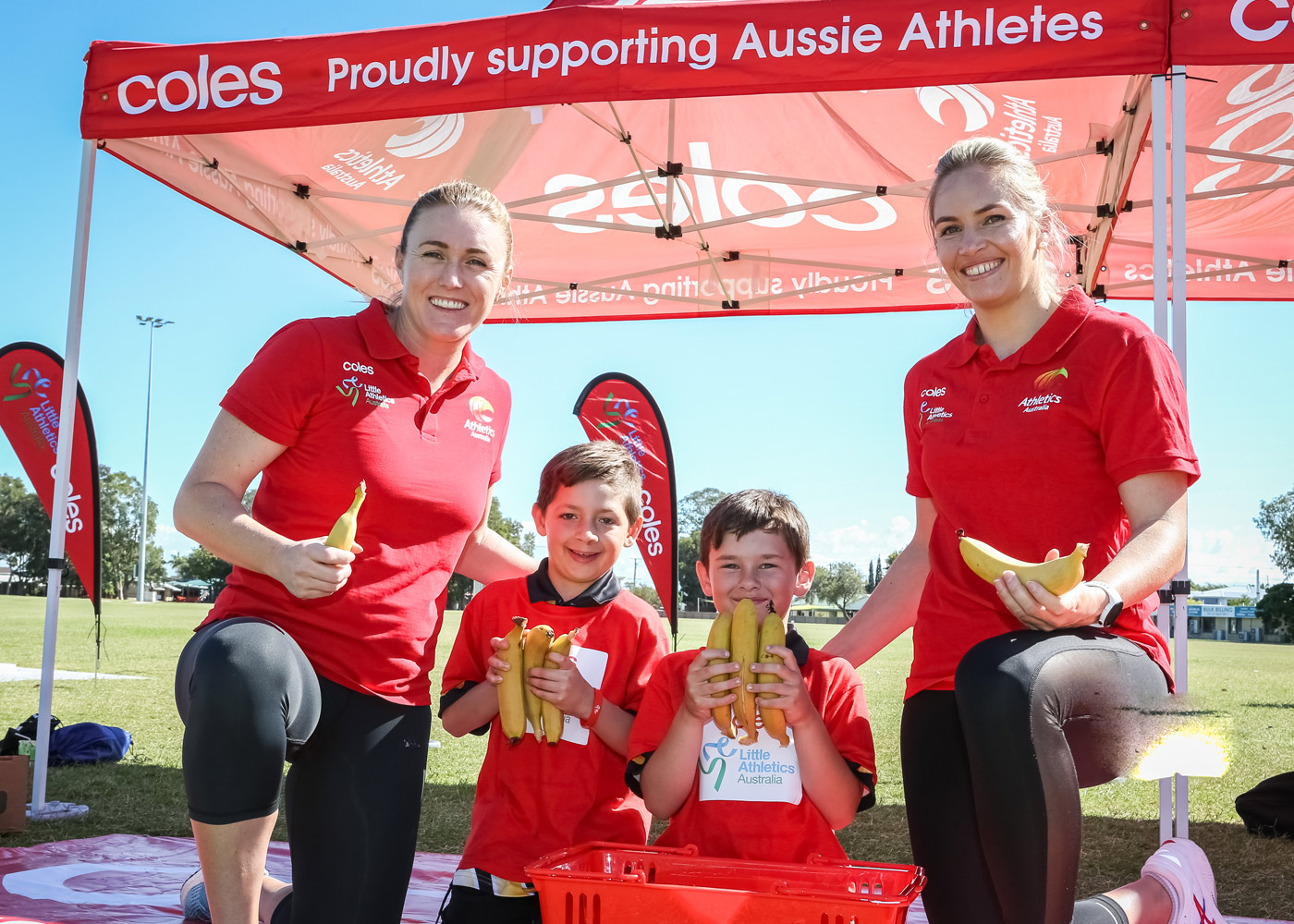 World Champions Sally Pearson (left) and Kelsey-Lee Barber (right) supporting Ruanway Bay Little Athletes Boston and Tyler