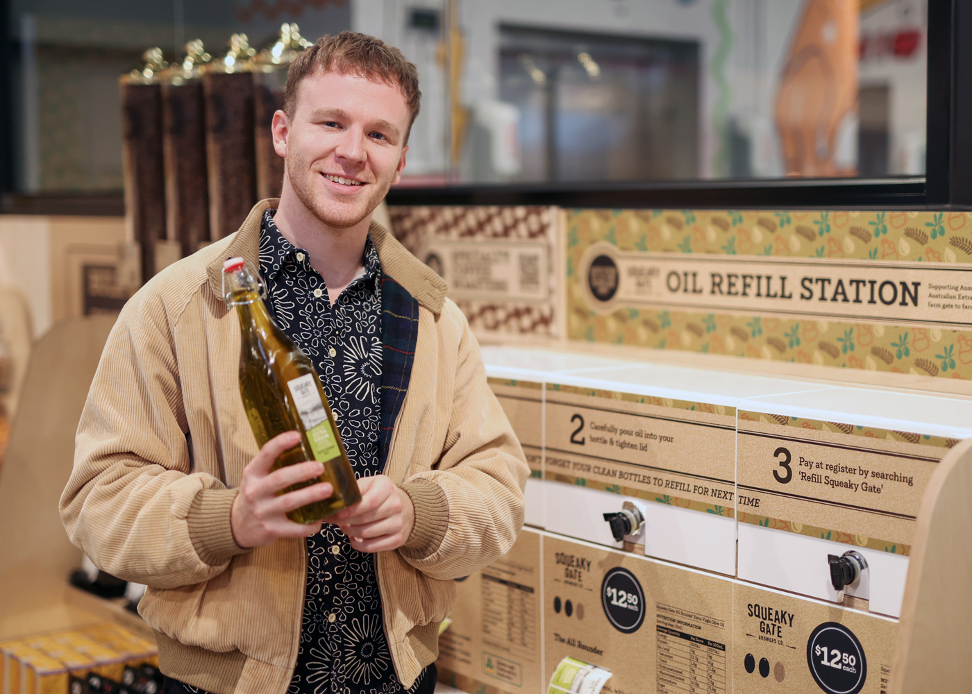 Coles Local Fitzroy is the first Coles store in the country to feature a refillable olive oil station